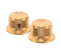 NIYANGLE 2PCS Metal Guitar Potentiometer Knobs Aluminium Volume Adjustment Caps with Smooth Rotation and Precise Positioning Amplifier Control Replacement in Glossy Gold