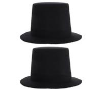 NIYANGLE 2pcs Mini Black DIY Craft Tops Hats for Dolls and Pets 13.5cm Small Handmade Doll Hat Adornments for DIY Sewing and Halloween Decorations