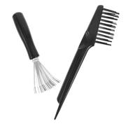 NIYANGLE 2pcs Mini Handle Cleansing Comb Hair Brush Cleaning Tools Grooves Cleaning Brush for Removing Dust Home Salon Use