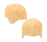 NIYANGLE 2pcs Monk's Headgear Latex Bald Cap for Men and Women Realistic Halloween Bald Head Wig Cap for Stage Performance Parties
