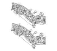 NIYANGLE 2pcs Music Note Brooch Pin with Sparkling Rhinestones, Zinc Alloy Treble Clef Corsage Brooch for Scarf and Cardigans, Lasting Secure Grip Accessory for Music Parties and Art