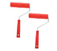 NIYANGLE 2pcs Patterned Paint Rollers with Plastic Handles Vertical Texture Embossing Rollers for DIY Wall Furniture Floor Decoration Empaistic Art Pattern Painting Tools for Unique Wood