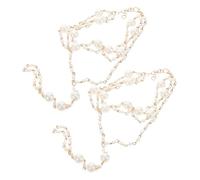 NIYANGLE 2pcs Pearl Tassel Anklets for Women Lightweight Durable Foot Chains with Secure Toe Ring Elegant Summer Jewelry for Vacation Wedding Daily Wear