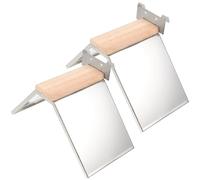 NIYANGLE 2pcs Pigeon Perch Bird Stand Iron Wood with Plastic Base, Reliable Nail-on and Hangable Accessory for Parrots and Pet Birds