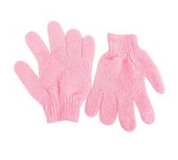 NIYANGLE 2pcs Pink Exfoliating Bath Gloves for Men and Women, Polyester Material with Easy to Put and Take Off Design, Machine Washable Shower Gloves with Lanyard for Hanging, Body Scrub