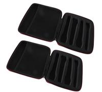 NIYANGLE 2pcs Portable EVA Wireless Microphone Protective Case with Four-Slot Storage and Mesh Pouch Impact-Resistant Mic Carrying Bag for Travel Outdoor Gigs Karaoke and Podcast Equipment