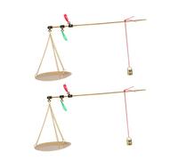 NIYANGLE 2pcs Portable Handheld Copper Scale with Precision Weight for Chinese Medicine Herbs Kitchen and Baking Vintage Traditional Design Decorative Rod Scale