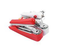 NIYANGLE 2Pcs Portable Mini Manual Handheld Sewing Machine for Adults Compact Lightweight Stitcher for Clothing Silk Jeans Quick Fixer for Travel and Home Emergency Repairs Red and White