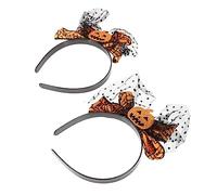 NIYANGLE 2pcs Pumpkin Design Headbands for Halloween Party Eye-catching Hair Accessories and Skin-friendly for Boys and Girls and Adults Create Memorable Moments