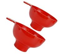 NIYANGLE 2pcs Red Plastic Wide Mouth Funnel with Strainer for Kitchen Jar Filling, Canning, Jam and Salad Dressing Bottles, Food Transfer and Liquid Pouring Tool