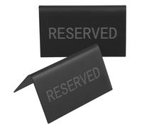 NIYANGLE 2pcs Reserved Signs Table Tent Signs Stainless Steel Lightweight Word Modern Simple Design for Wedding Party Banquets
