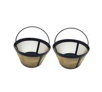 NIYANGLE 2PCS Reusable Coffee Filter Mesh Basket in Golden Clean Bucket Shape Compatible with Cone Coffeemakers Precision Filtration for Richer Tasting Brew Dishwasher Safe