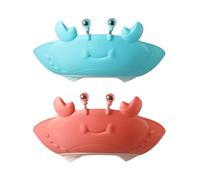 NIYANGLE 2pcs Shower Caps Shampoo Hat Silicone Hair Washing Hat Waterproof Silicone Material Tears-free Bathing Diversion Crab Shape Nice-looking Design for Babies and Bath Time