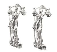 NIYANGLE 2pcs Silver Greek Statue Brooch Set - Antique Style Victory Figure Lapel Pin for Women’s Evening Suits, Cocktail Party Decorative Clothing Accessory