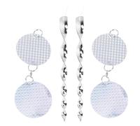 NIYANGLE 2pcs Silver Reflective Bird Banishment Tool Pet Material, Decorative Twisting Rods for Garden and Fruit Trees, Effective Orchard Device