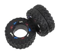 NIYANGLE 2pcs Squeaky Tire Dog for Strong Chewers, Textured Rubber | Black Vinyl Finish, Gum Massaging Design, for Medium to Large Dogs, Outdoor Play and Training