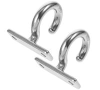 NIYANGLE 2pcs Stainless Steel Ceiling Hooks with Screw Mount, Flat Question Mark Shape, Sturdy and Versatile Design for Hanging Decorations and Plants in Home Or Outdoor Use