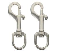 NIYANGLE 2pcs Stainless Steel Diving Hook Swivel Snap Hook Corrosion-resistant Sturdy Single-head Design Silver for Corrosive Environments