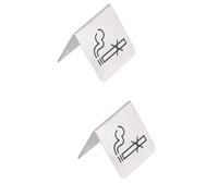 NIYANGLE 2pcs Table No Smoking Sign Desktop No Smoking Sign Double Side No No Table Tent Stainless Steel No