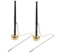 NIYANGLE 2pcs Temple Dharma Instrument Hand Call Bell Wooden Handle Meditation Sound Chime