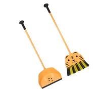 NIYANGLE 2Pcs Toddler Cleaning Broom and Dustpan Set Children's Pretend Play Cleaning Toys Mini Housekeeping Kit for Kids Preschool Role Playing