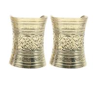 NIYANGLE 2pcs Tribal Bracelet - Ethnic Wide Statement Bangle for Women Vintage Open Cuff Belly Dance Costume Accessory Engraved Metal Wristband for Women Cosplay