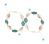 NIYANGLE 2pcs Turtle Charm Bracelet Shell Turtle Bracelet Boho Ocean-inspired Shell Material Showcasing Vacation Vibes Enhancing Seasonal Style Summer Beach-themed Events Foot Jewelry