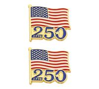 NIYANGLE 2pcs Usa Pin Badge Red Enamel and Alloy Material, Fade-resistant Finish, User-friendly Clasp, for Jackets and Tshirts, for Fourth of July Party and 250th Independence Day