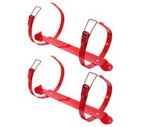 NIYANGLE 2pcs Vehicle Extinguisher Brackets Fire Extinguisher Rack Universal Compatibility Easy Installation Iron Red Commercial Venues Outdoor