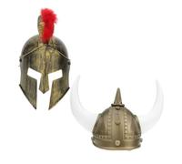 NIYANGLE 2pcs Viking Helmet Medieval Costume Party Hat for Adult Men Viking Hat