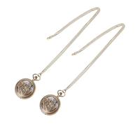 NIYANGLE 2pcs Vintage Mechanical Pocket Watch with Roman Numerals and Chain, Alloy Train-Shaped Design Showcasing Inner Workings, Accurate Timekeeping for Special Occasions and Daily Use