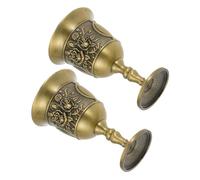NIYANGLE 2pcs Vintage Retro Goblet Wine Cups Embossed Zinc Alloy Medieval Royal Liqueur Chalices Artistic Home Decoration for Celebration and Banquets