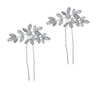 NIYANGLE 2pcs Vintage Rhinestone Bride Hair Elegant Handmade Wedding Hair Accessories Lady for Brides and Bridesmaids Eye-catching U-shaped Design