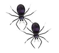 NIYANGLE 2pcs Vintage Rhinestone Crystal Spider Brooch Pin Durable Halloween Lapel Badge for Suits Hats Bags Skirts Sweaters Unique Insect Jewelry Decoration for Casual and Business Wear