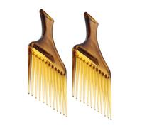 NIYANGLE 2pcs Vintage Wide Tooth Comb Detangler for Curly Hair for Afro Pick Styling Brush