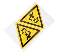 NIYANGLE 2pcs Watch Your Head Warning Sign Self Adhesive PVC Caution Stickers, Collision Warning Wall Sticker, for Factory Machinery