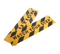NIYANGLE 2pcs Watch Your Step Floor Decals Anti-slip Tapes Pvc Material Wear Resistance Printed Warning Words Orange Colour for Stairs and Ramps