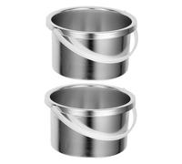 NIYANGLE 2pcs Wax Warmer Replacement Pot 500ml Aluminum Alloy Inner Pan for Electric Wax Melting Stove for Hair Removal and Home Use