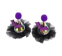 NIYANGLE 2pcs Wizard Little Pointed Hat Hair Card Decorative Headdress for Halloween Funny Witch Hat Shaped Bobby Clip for Halloween Party for Girls Women Cosplay