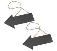 NIYANGLE 2pcs Wooden Chalkboard Hanging Sign with Twine Hanger Rustic Style Use Dark Arrow Chalkboard for Room Or Housewarming