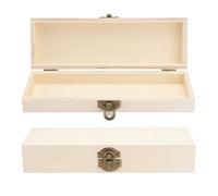 NIYANGLE 2pcs Wooden Pencil Case for Students, Polished and Rounded Wood Storage Box with Simple Chic Design, for DIY and Organizing Pens, Pencils, and Trinkets