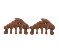 NIYANGLE 2pcs Wooden Scalp Massage Comb Ergonomic Five-tooth for Hair and Care Smooth Design for Comfortable Touch for Relaxation and Acupoint Treatment