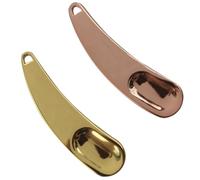 NIYANGLE 2pcs Zinc Alloy Facial Cosmetic Spoon Makeup Spoon Beauty Scoop Mini Portable Hanging Hole Convenient to Carry for Woman Girl Home Salon