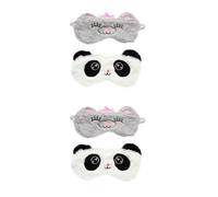 NIYANGLE 2sets Cute Cartoon Panda and Crown Bear Sleep Eye Masks Eye Covers for Light Blocking Soft and Comfortable Blindfolds for Travel and Home Use 2pcs*2
