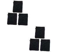 NIYANGLE 2sets Makeup Remover Gloves Cotton Reusable Makeup Remover Mitt Gloves Exfoliating Facial Mitt Wash Gloves for Face Exfoliating Glove Body Scrub Glove Washing Black Fiber 3pcs*2