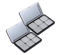 NIYANGLE 2sets Portable Blusher Palette Eye Shadow Holder Magnetic Eyeshadow Palette Case Empty Pallets