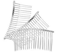 NIYANGLE 3 Pieces Metal Wire Hair Combs with 20 Teeth Each, Sturdy Hard Metal Material Suitable for DIY and Craft Projects, for Sewing onto Wedding Veils and Bridal Accessories