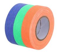 NIYANGLE 3 Rolls UV Blacklight Reactive Neon Glow Tape Fluorescent Cotton Cloth Tape with Strong Adhesive for Stage Party Theater Christmas Classroom Decorations