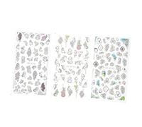 NIYANGLE 3 Sheets Embossed Nail Art Stickers Self Adhesive Floral Designs for Women and Unique Decorative Decals for DIY Nail Design for Parties and Special Occasions