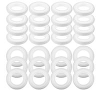 NIYANGLE 30 Pcs White Foam Wreaths for Crafts with Blank Design Round Shape for DIY Possibilities, for Christmas Decoration and Classroom Holiday Projects